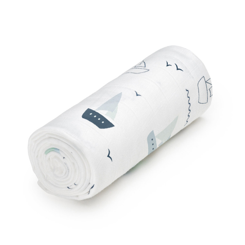 T-TOMI Grosses Baumwollmulltuch Boats