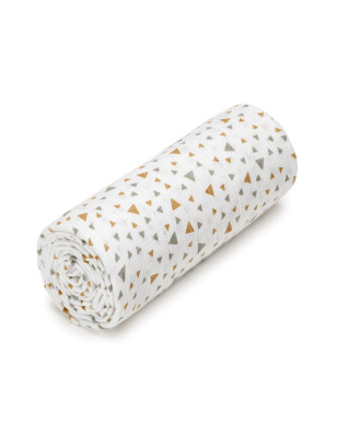 T-TOMI Grosses Baumwollmulltuch Beige triangles 