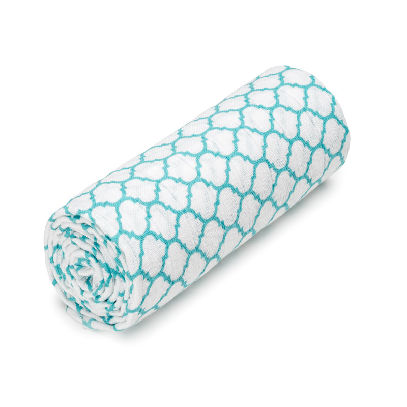 T-TOMI Grosses Baumwollmulltuch Blue renaissance