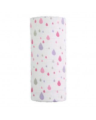 T-TOMI Grosses Baumwollmulltuch Pink drops T-TOMI Grosses Baumwollmulltuch Pink drops