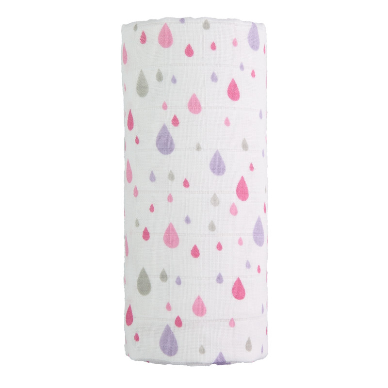 T-TOMI Grosses Baumwollmulltuch Pink drops