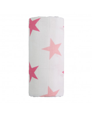 T-TOMI Grosses Baumwollmulltuch Pink stars T-TOMI Grosses Baumwollmulltuch Pink stars