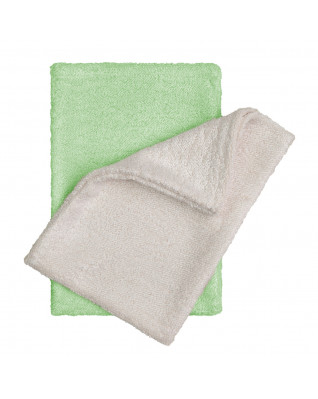 Waschlappen - Handschuhe Natur + Green  Waschlappen - Handschuhe Natur + Green